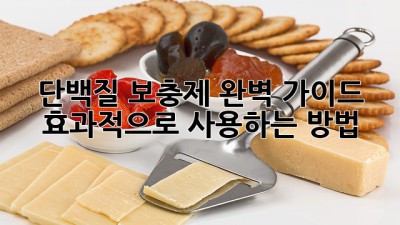 단백질 보충제 완벽 가이드: 효과적으로 사용하는 방법