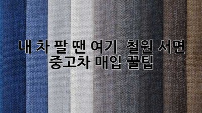 내 차 팔 땐 여기! 🚗 철원 서면 중고차 매입 꿀팁